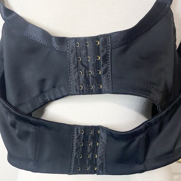 Ashley Stewart Butterfly Underwire Padded Bra Double Closure Size 42DDD Black - Picture 7 of 15